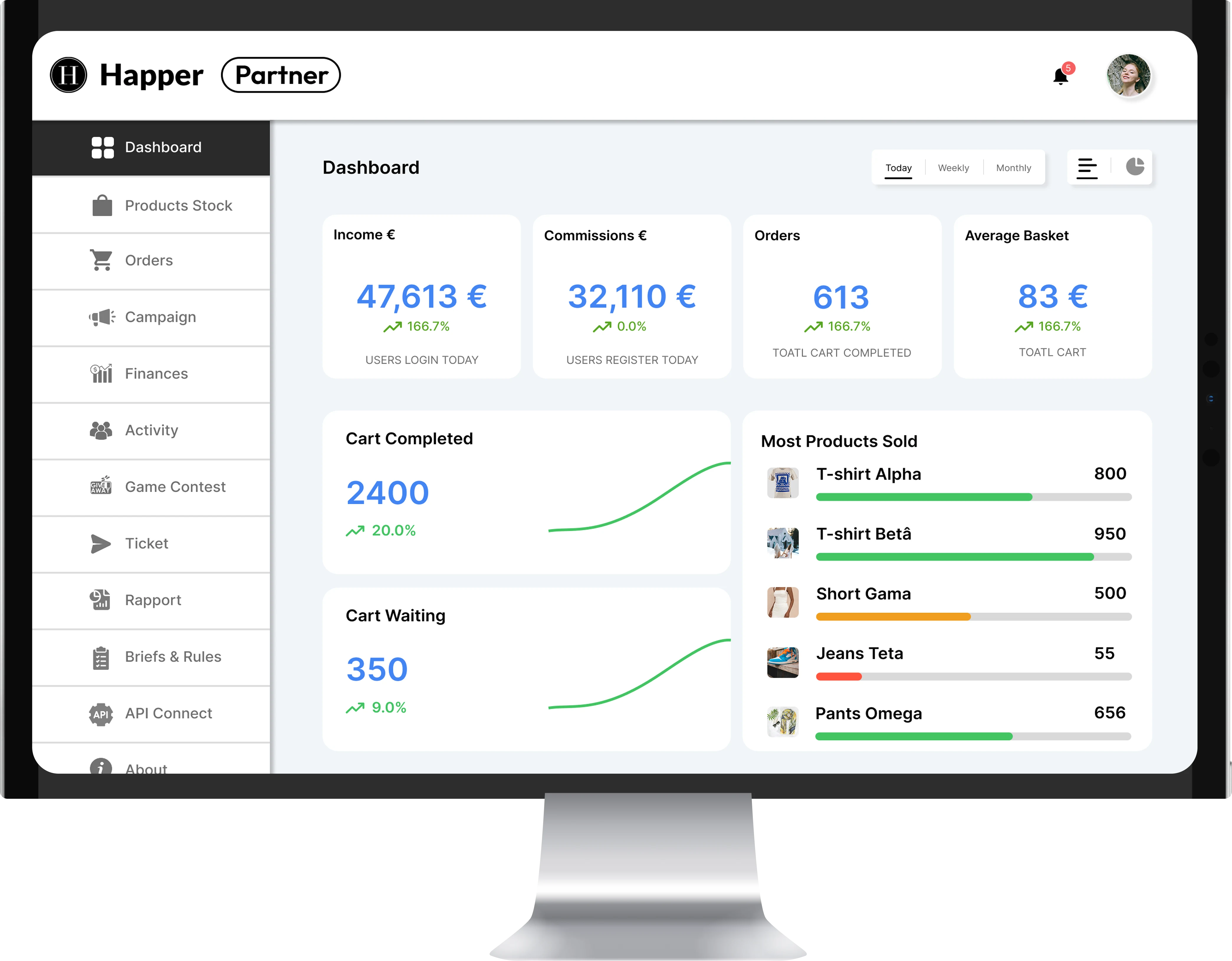 happer mobile mockup